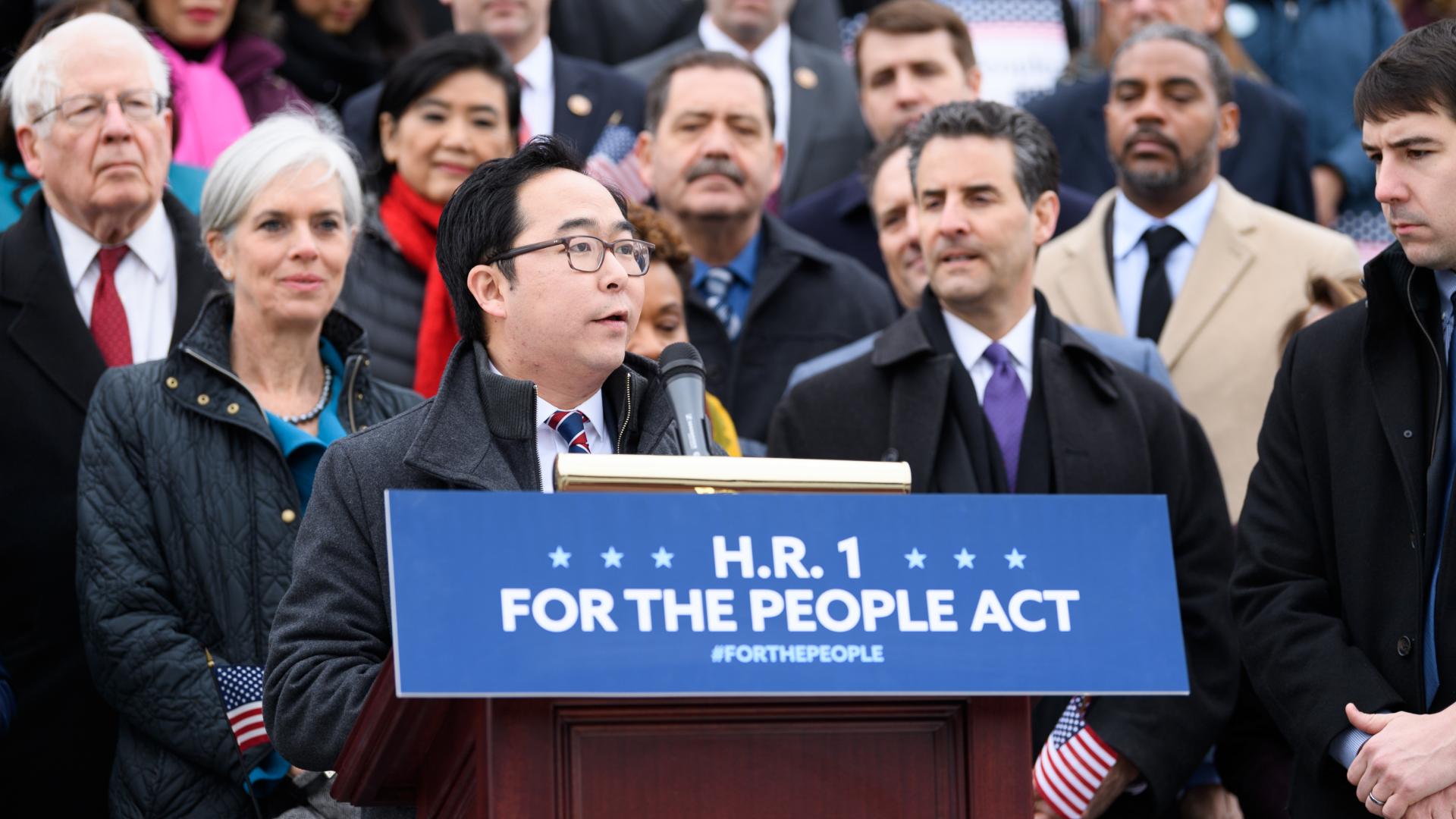 Congressman Kim at podium